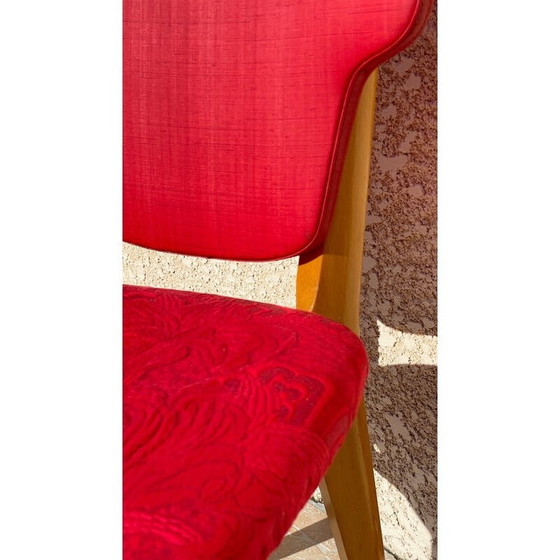 Image 1 of Chaise graphique rouge vintage