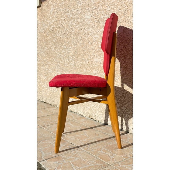 Image 1 of Chaise graphique rouge vintage