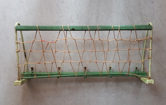 Image 1 of Porte-manteau mural en métal avec étagère à chapeau, 1950S