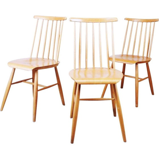 Image 1 of Ensemble de 3 chaises vintage par Pinnstolar