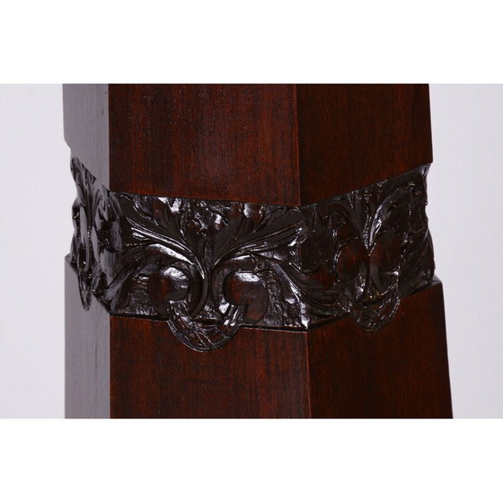 Image 1 of Piédestal vintage en chêne Art Déco, Tchécoslovaquie 1920