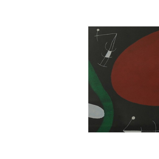 Peinture vintage soleil et éclats de Joan Miró, 1960