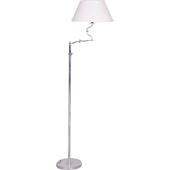 Image 1 of Lampadaire vintage Bauhaus en acier chromé, Tchécoslovaquie 1920