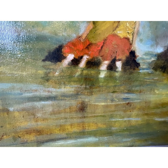 Image 1 of Huile sur toile vintage "Talking to the rocks 1" par Elodie Huré, 2020