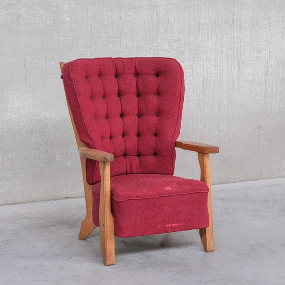Image 1 of Fauteuil vintage en chêne par Guillerme et Chambron, France 1960
