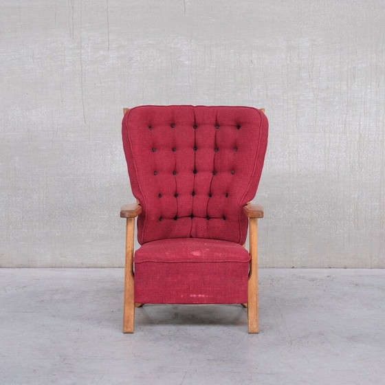 Image 1 of Fauteuil vintage en chêne par Guillerme et Chambron, France 1960