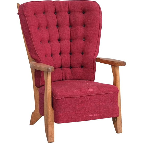 Image 1 of Fauteuil vintage en chêne par Guillerme et Chambron, France 1960