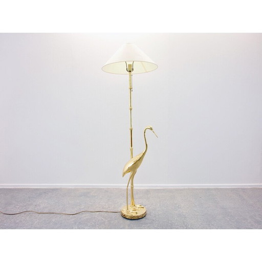 Lampadaire vintage doré en laiton