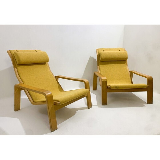 Image 1 of Paire de fauteuils Pulkka du milieu du siècle par Ilmari Lappalainen pour Asko, 1970