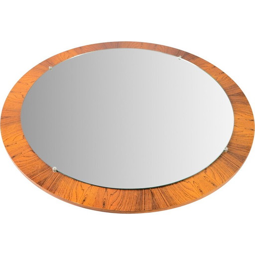 Miroir vintage en bois de rose, Allemagne 1960