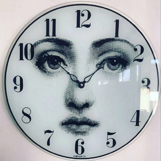 Image 1 of Horloge murale vintage Viso par Fornasetti pour Lina Cavalieri