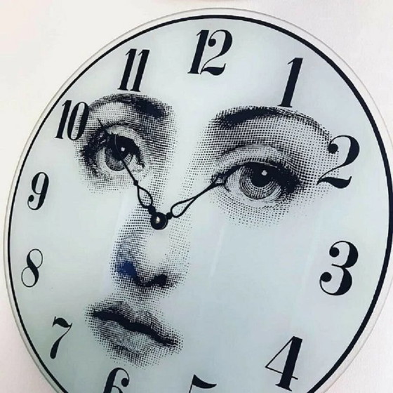 Image 1 of Horloge murale vintage Viso par Fornasetti pour Lina Cavalieri