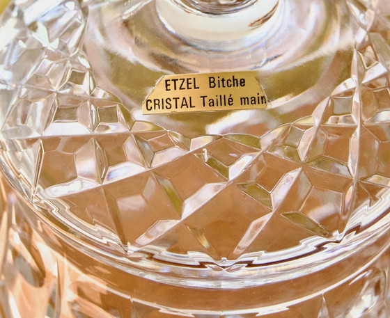 Image 1 of Grande Et Rare Bonbonnière En Cristal Taillé Main Etzel Bitche