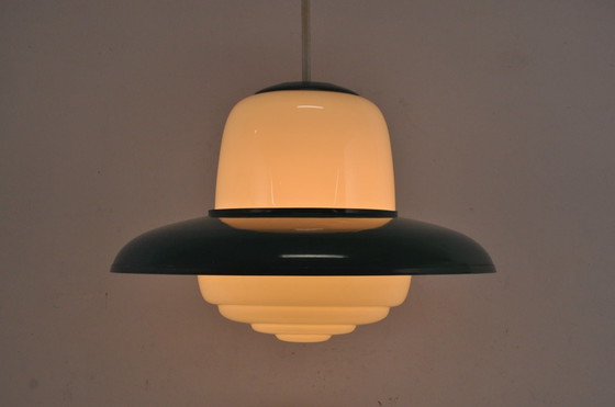 Image 1 of Lampe pendante vintage en opaline 1950s