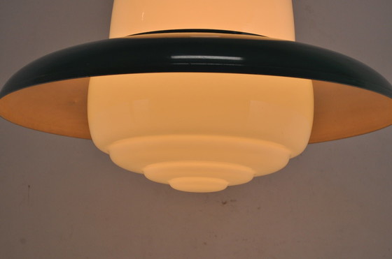 Image 1 of Lampe pendante vintage en opaline 1950s
