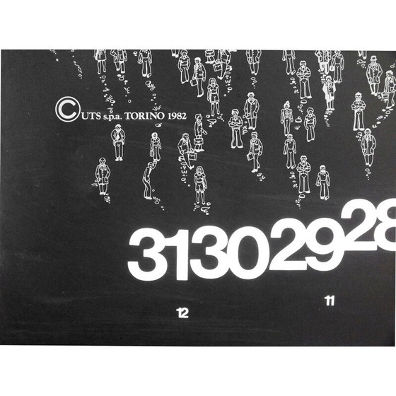 Image 1 of Calendrier vintage Meridiana 'Leonardo' par Studio Paolo Nava Milano 1978