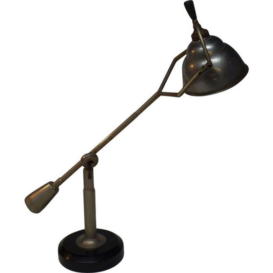 Image 1 of Lampe vintage articulée à 1 bras avec un pendule par Edouard Wilfried Buquet, 1920