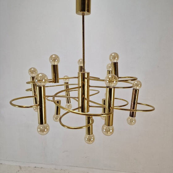 Image 1 of Lustre vintage de Gaetano Sciolari, Italie 1970