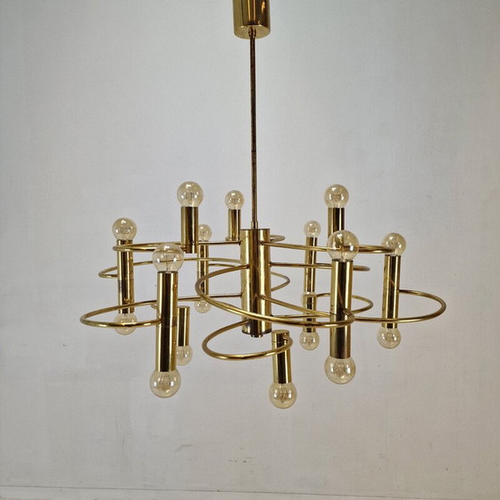 Image 1 of Lustre vintage de Gaetano Sciolari, Italie 1970