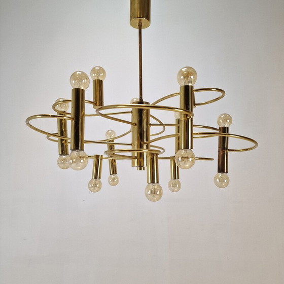 Image 1 of Lustre vintage de Gaetano Sciolari, Italie 1970