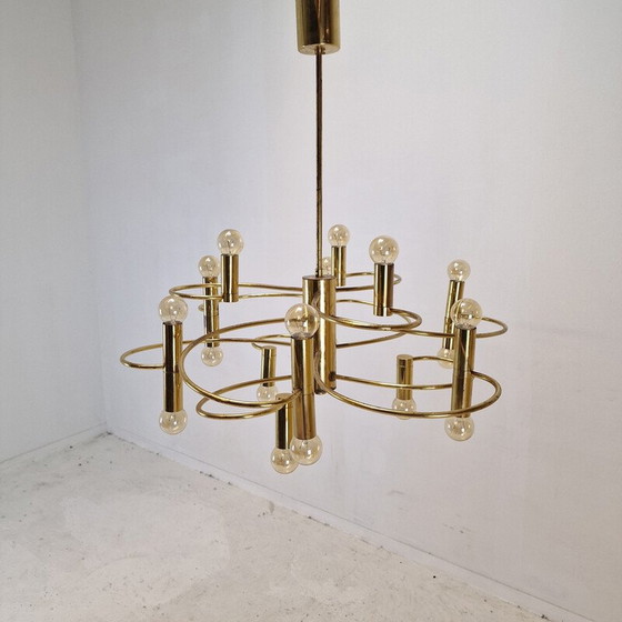 Image 1 of Lustre vintage de Gaetano Sciolari, Italie 1970