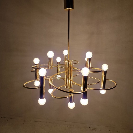 Image 1 of Lustre vintage de Gaetano Sciolari, Italie 1970
