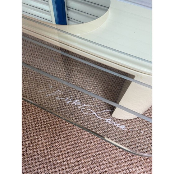 Image 1 of Table basse vintage en verre et bois par Mister Luna, 1970