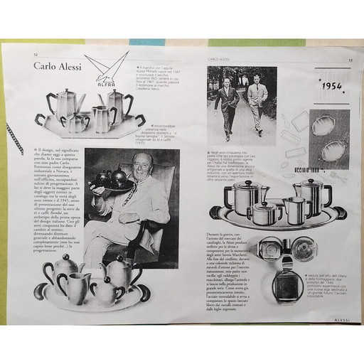 Service à café ou à thé vintage "Ottagonale" pour Alessi, 1936