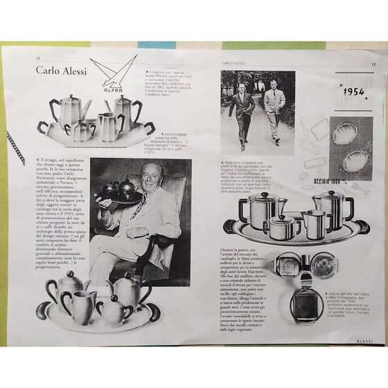 Image 1 of Service à café ou à thé vintage "Ottagonale" pour Alessi, 1936