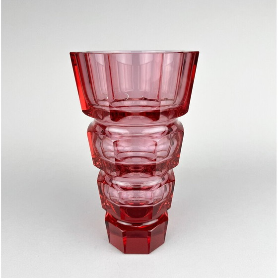 Image 1 of Vase vintage en verre par Josef Hoffmann pour Moser