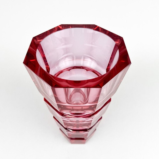 Image 1 of Vase vintage en verre par Josef Hoffmann pour Moser