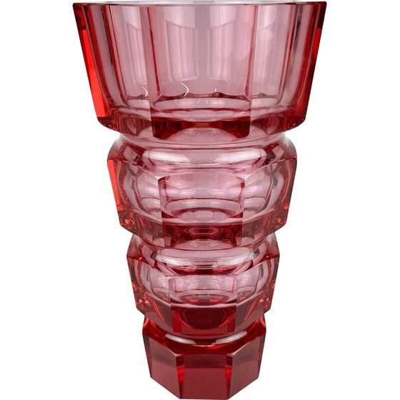 Image 1 of Vase vintage en verre par Josef Hoffmann pour Moser