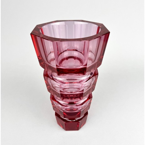 Image 1 of Vase vintage en verre par Josef Hoffmann pour Moser