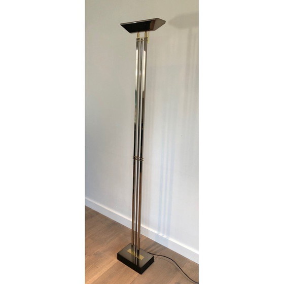 Image 1 of Lampadaire vintage avec patine bronze et laiton, 1970