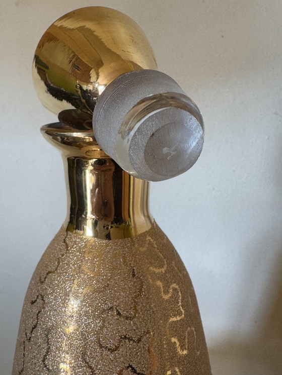 Image 1 of Service À Liqueur Carafe Et Verre Or Années 60