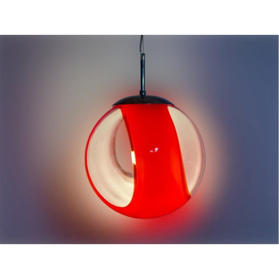 Image 1 of Lampe suspendue vintage Space Age en verre soufflé, 1990