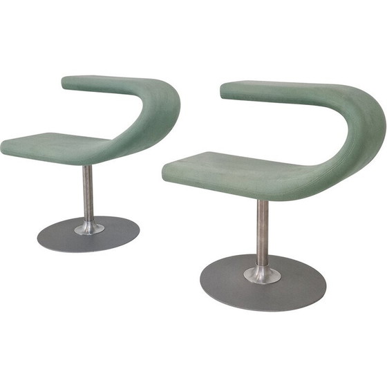 Image 1 of Paire de fauteuils pivotants vintage Bla station Innovation C par Fredrik Mattson, Suède