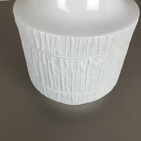 Image 1 of Vase vintage en porcelaine blanche Op Art par Richard Scharrer pour Thomas, Allemagne 1970