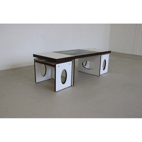 Image 1 of Table basse et table d'appoint en céramique italienne vintage par Antonio De Nisco, Italie 1970