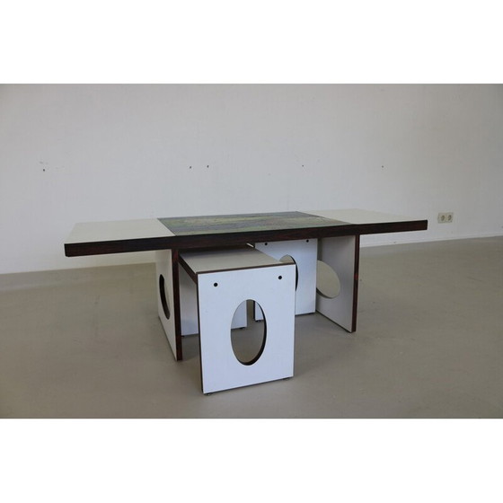 Image 1 of Table basse et table d'appoint en céramique italienne vintage par Antonio De Nisco, Italie 1970