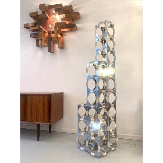 Image 1 of Lampadaire vintage Skyscrapper par Luigi Argenta pour Reggiani, Italie, années 1970