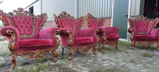 4x Fauteuils baroques