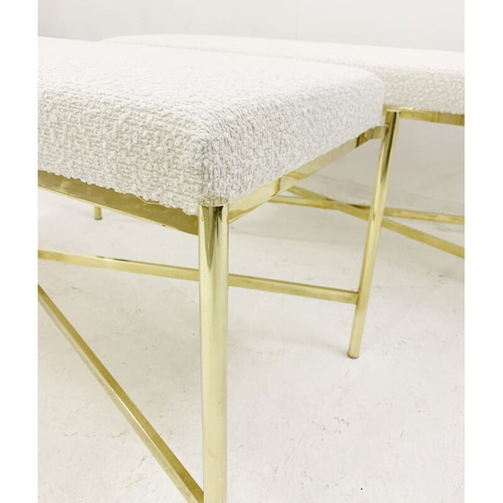 Image 1 of Paire de banquettes italiennes en laiton du Mid Century