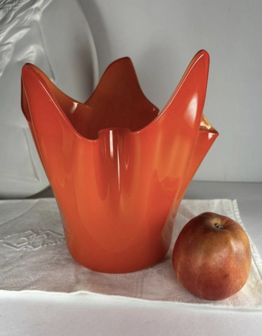 Vase Grand Mouchoir Murano Orange 