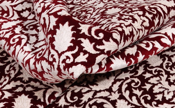 Image 1 of Tapis en laine et soie de Tabriz au design contemporain - Superbes reflets de soie