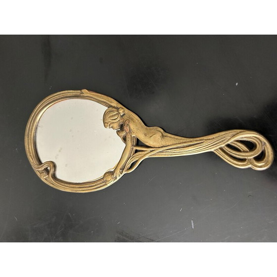 Image 1 of Miroir vintage Art Nouveau en laiton