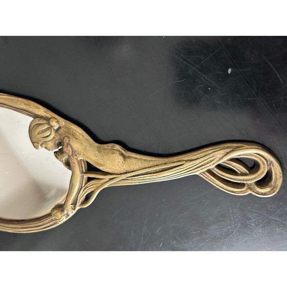 Image 1 of Miroir vintage Art Nouveau en laiton