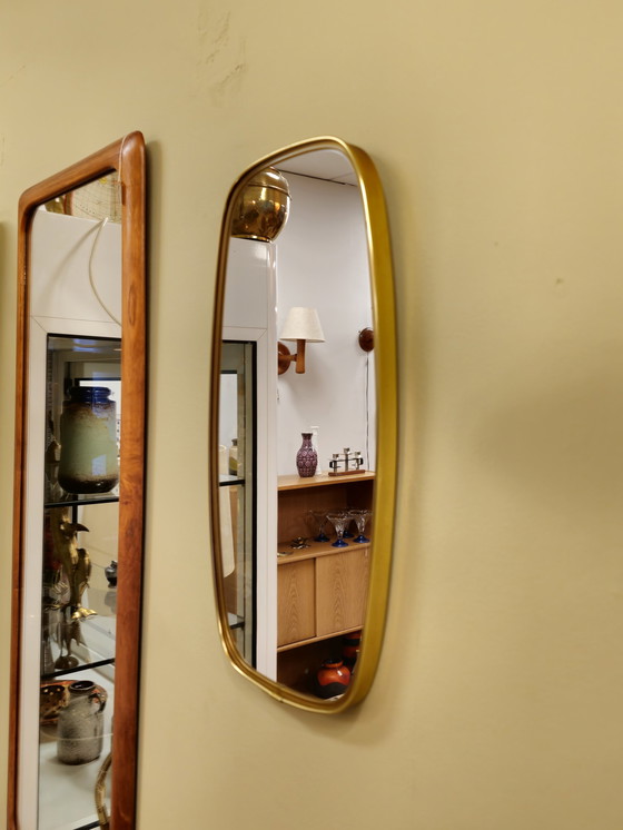 Image 1 of Miroir mural vintage Miroir laiton doré