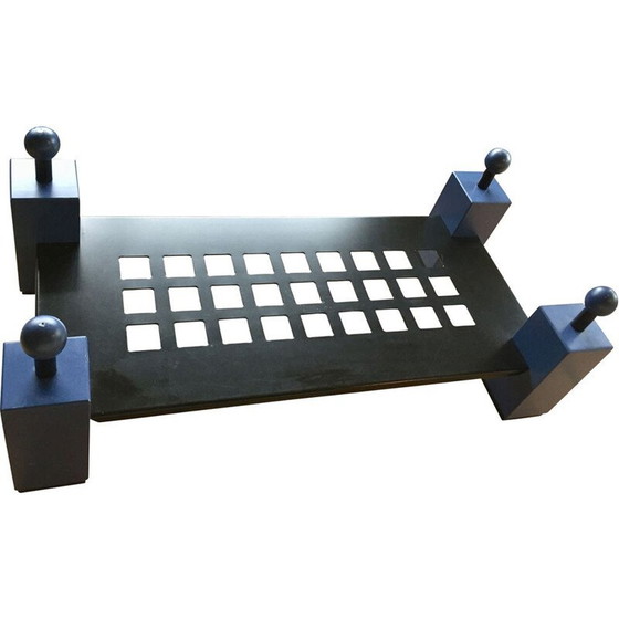 Image 1 of Table basse vintage memphis en bois et métal, 1980