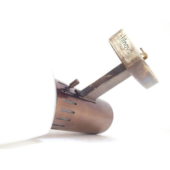 Image 1 of Paire d'appliques vintage en laiton et verre par Bruno Gatta pour Stilnovo, Italie 1960